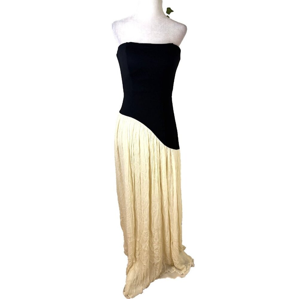 Lovers + Friends Alice Strapless Black/White Gown Small - Picture 5 of 10